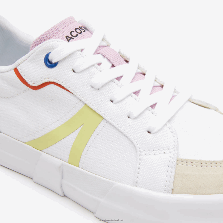 Lacoste l004 textielkleurige sneakers 0828H2730 gebroken wit & roze 06c vrouwen