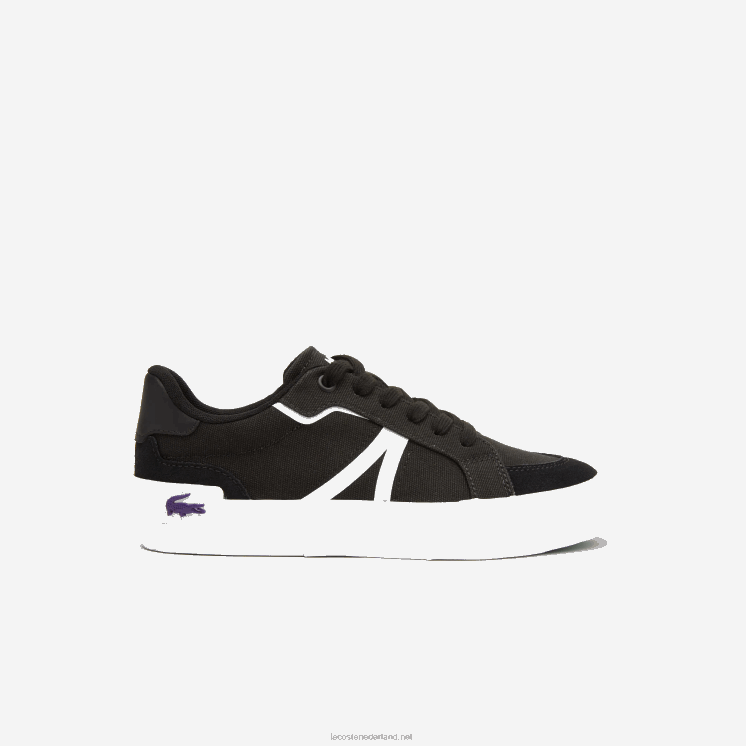 Lacoste l004 textielkleurige sneakers 0828H2731 zwart-wit 312 vrouwen