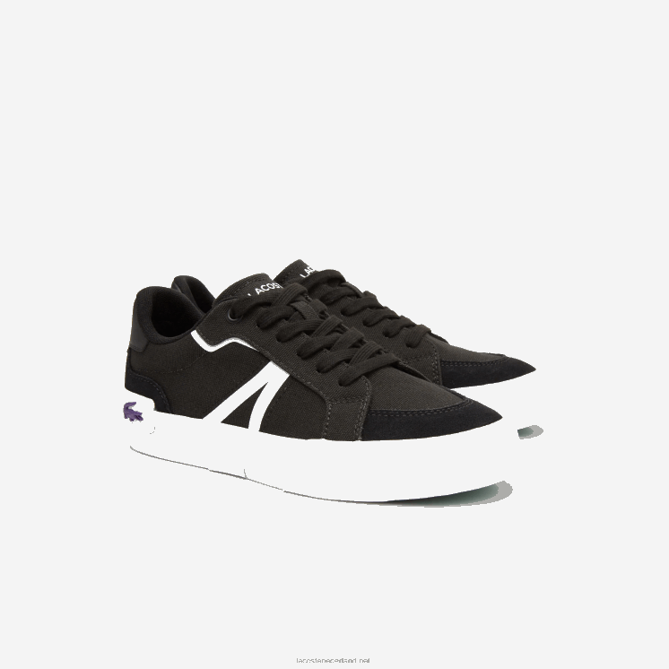 Lacoste l004 textielkleurige sneakers 0828H2731 zwart-wit 312 vrouwen