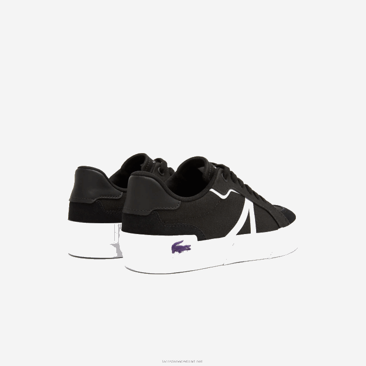 Lacoste l004 textielkleurige sneakers 0828H2731 zwart-wit 312 vrouwen