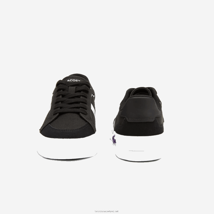 Lacoste l004 textielkleurige sneakers 0828H2731 zwart-wit 312 vrouwen