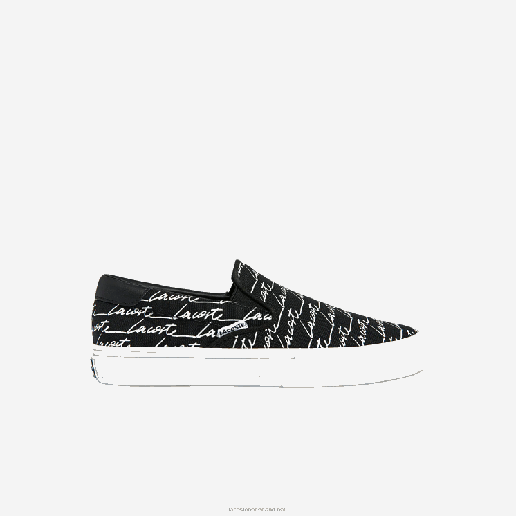 Lacoste spring serve canvas print slip op 0828H2705 zwart & gebroken wit 454 vrouwen