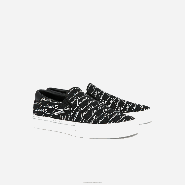Lacoste spring serve canvas print slip op 0828H2705 zwart & gebroken wit 454 vrouwen
