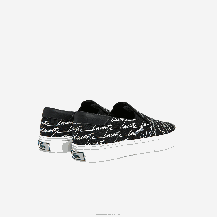 Lacoste spring serve canvas print slip op 0828H2705 zwart & gebroken wit 454 vrouwen