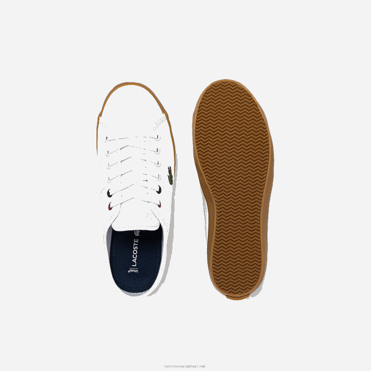 Lacoste zian muilezel canvas sneakers 0828H2732 wit & gom y37 vrouwen
