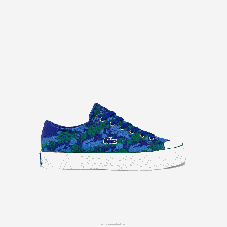 gripshot lacoste x minecraft canvas sneakers 0828H2734 blauw groen bg3 vrouwen