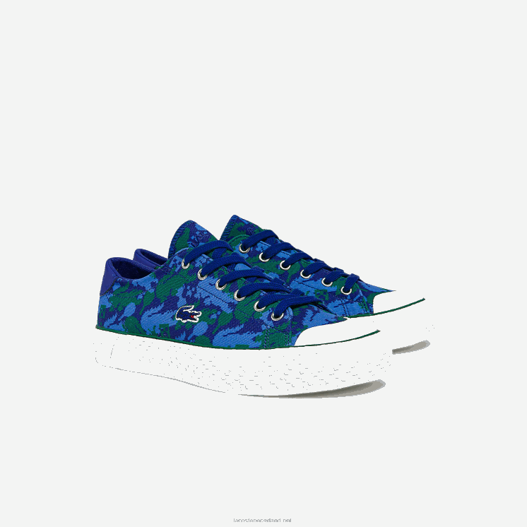 gripshot lacoste x minecraft canvas sneakers 0828H2734 blauw groen bg3 vrouwen