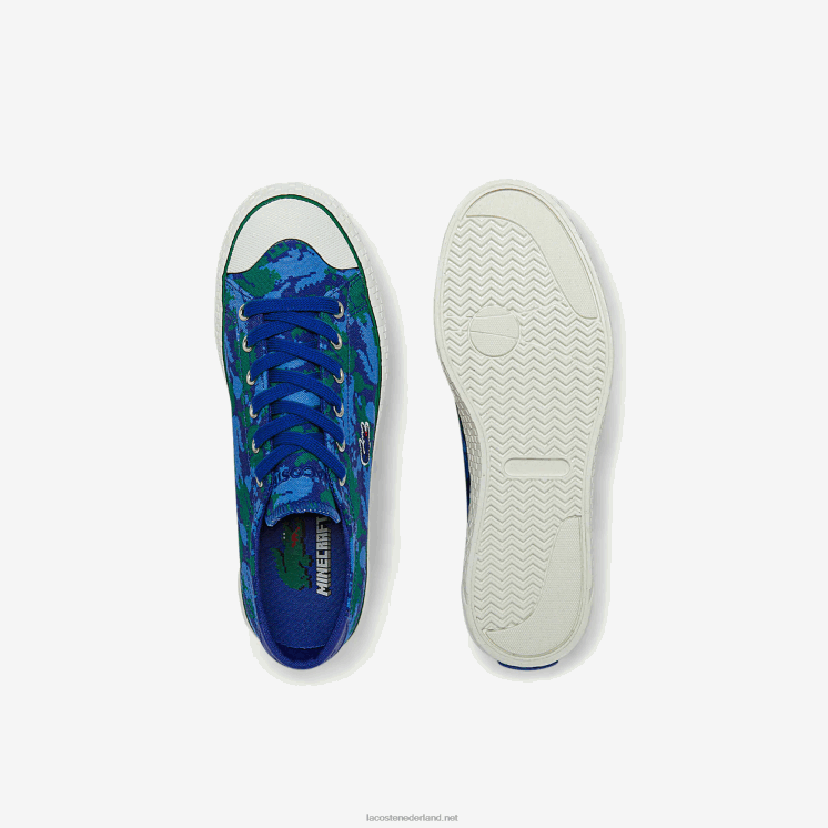 gripshot lacoste x minecraft canvas sneakers 0828H2734 blauw groen bg3 vrouwen