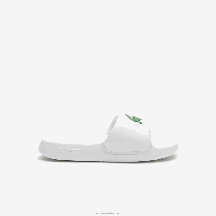 Lacoste croco 1.0 synthetische glijbanen 0828H2685 wit/groen 082 vrouwen