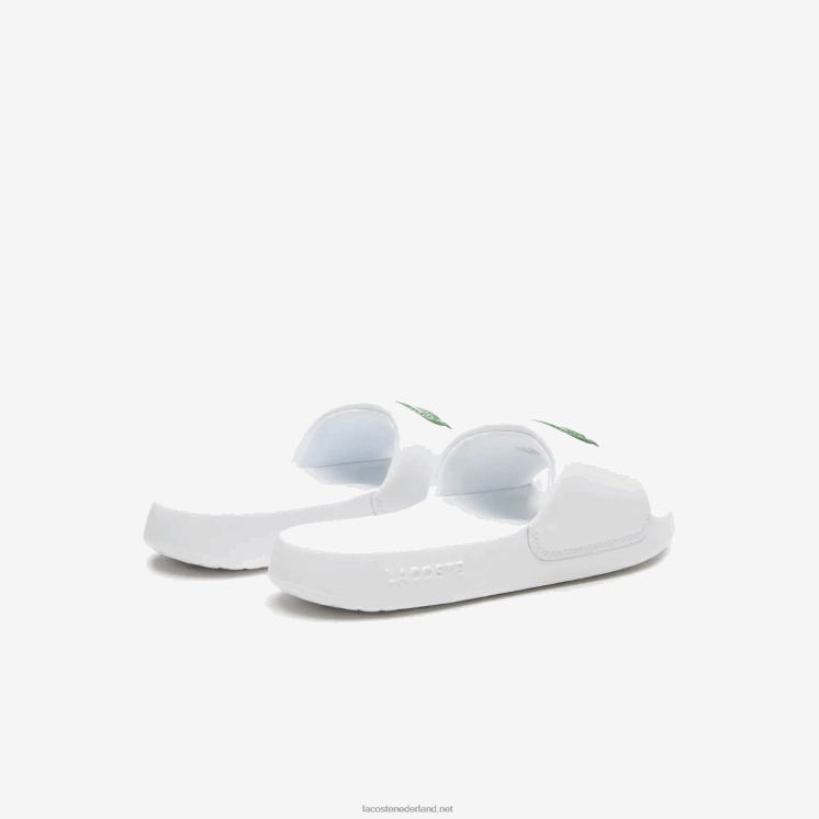 Lacoste croco 1.0 synthetische glijbanen 0828H2685 wit/groen 082 vrouwen