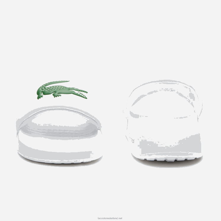 Lacoste croco 1.0 synthetische glijbanen 0828H2685 wit/groen 082 vrouwen