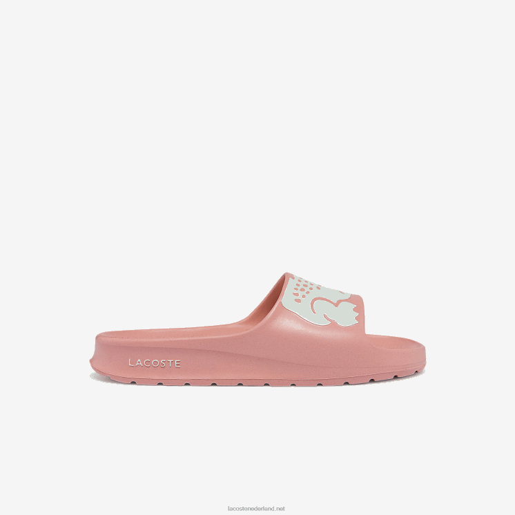 Lacoste croco 2.0 dia's met synthetische print 0828H2696 lichtroze & wit 208 vrouwen