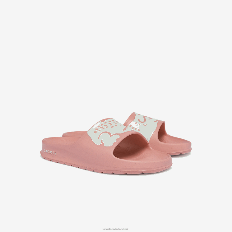 Lacoste croco 2.0 dia's met synthetische print 0828H2696 lichtroze & wit 208 vrouwen