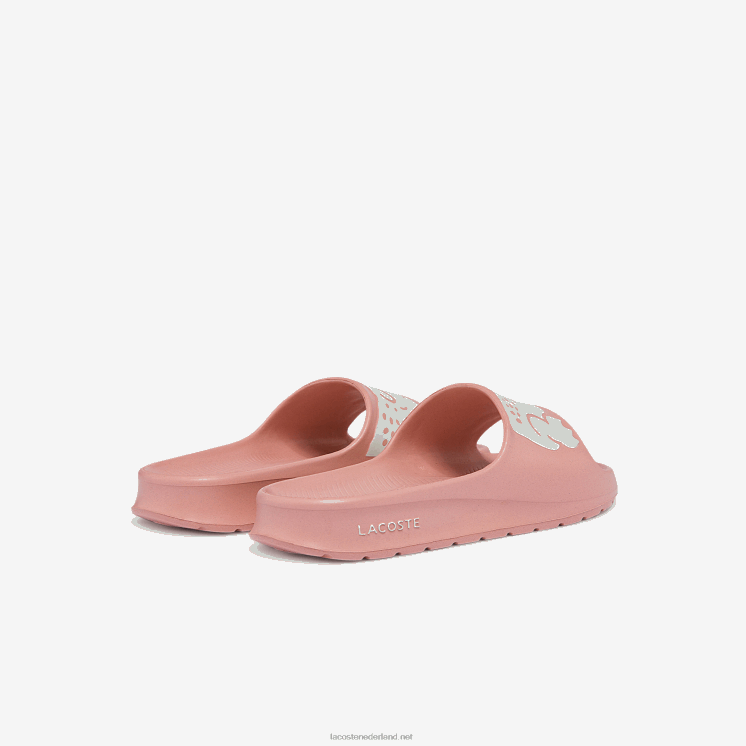 Lacoste croco 2.0 dia's met synthetische print 0828H2696 lichtroze & wit 208 vrouwen