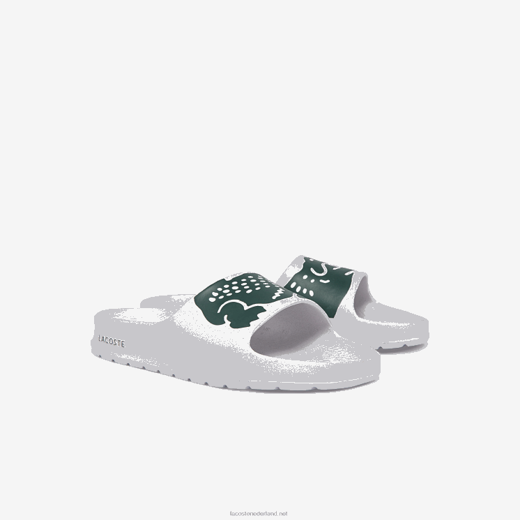 Lacoste croco 2.0 dia's met synthetische print 0828H2697 wit & donkergroen 1r5 vrouwen