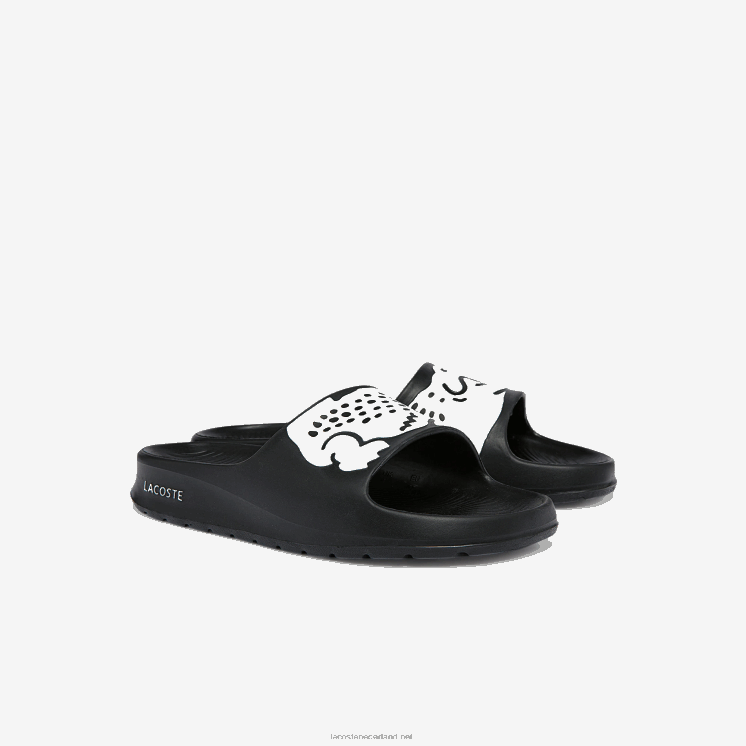 Lacoste croco 2.0 dia's met synthetische print 0828H2698 zwart-wit 312 vrouwen