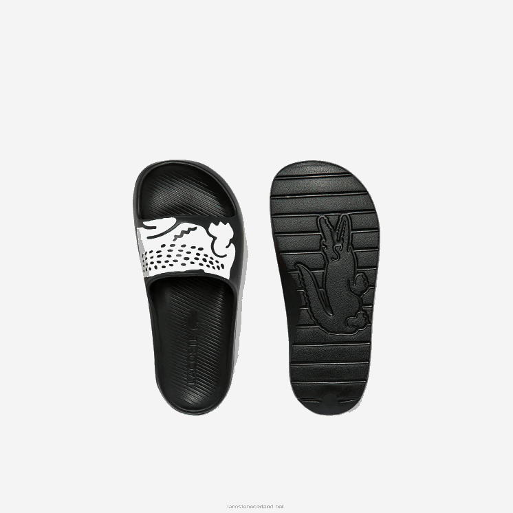 Lacoste croco 2.0 dia's met synthetische print 0828H2698 zwart-wit 312 vrouwen