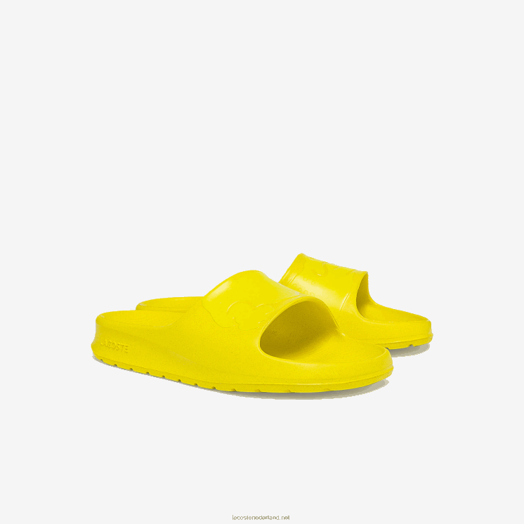 Lacoste croco 2.0 synthetisch logo dia's 0828H2712 lichtgeel ly2 vrouwen