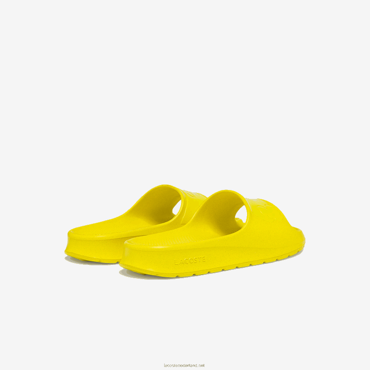 Lacoste croco 2.0 synthetisch logo dia's 0828H2712 lichtgeel ly2 vrouwen
