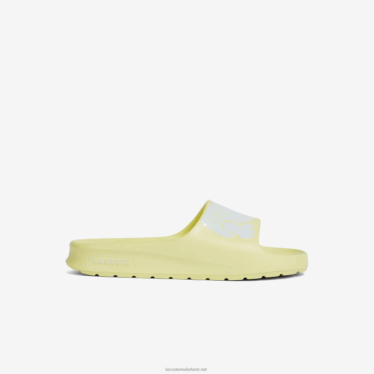 Lacoste croco 2.0 synthetisch logobandjes 0828H2759 lichtgeel & wit 241 vrouwen