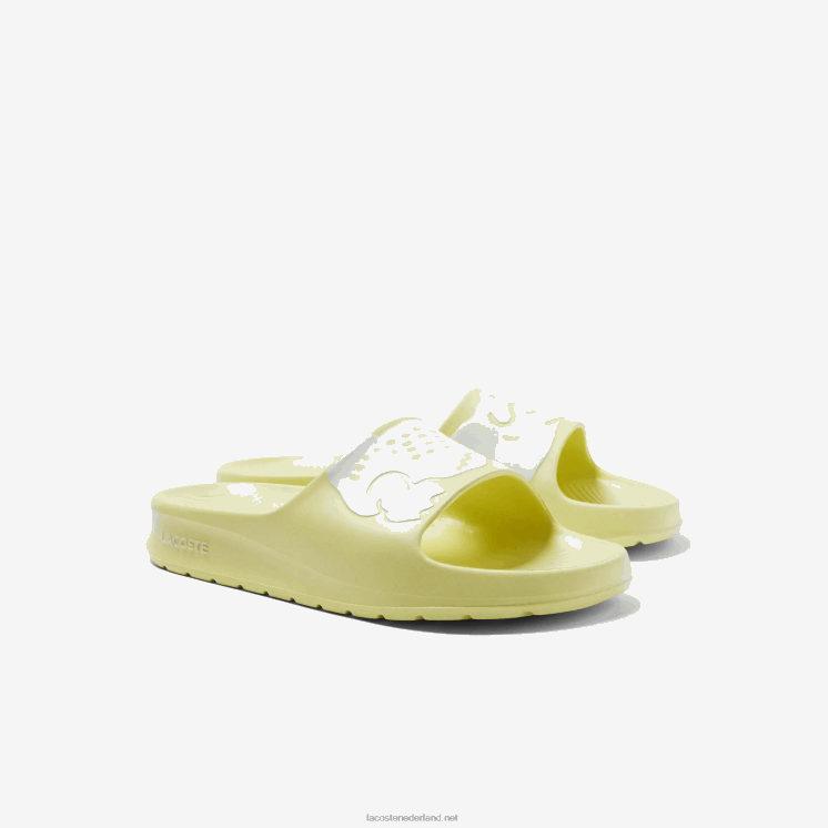 Lacoste croco 2.0 synthetisch logobandjes 0828H2759 lichtgeel & wit 241 vrouwen