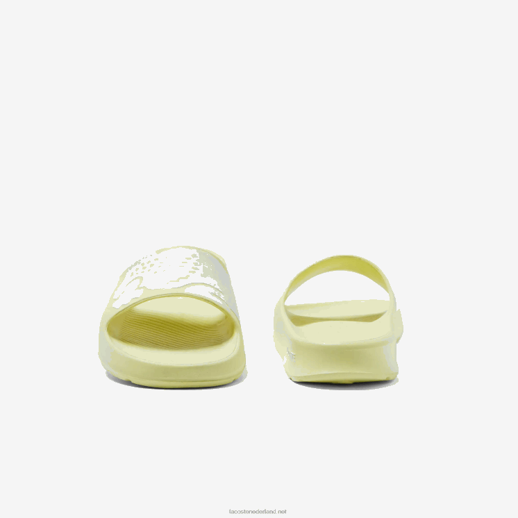 Lacoste croco 2.0 synthetisch logobandjes 0828H2759 lichtgeel & wit 241 vrouwen