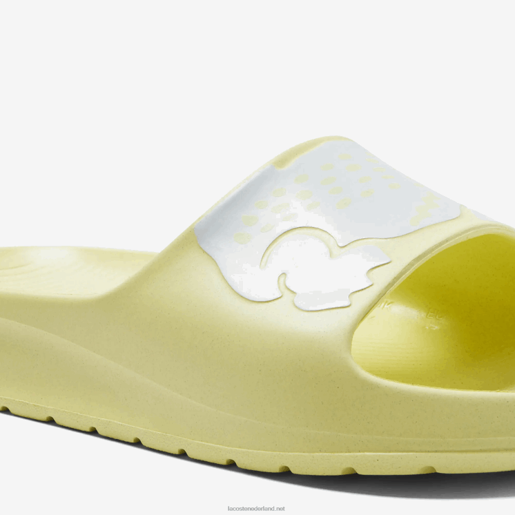 Lacoste croco 2.0 synthetisch logobandjes 0828H2759 lichtgeel & wit 241 vrouwen