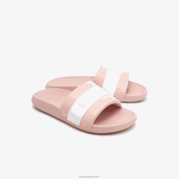 Lacoste croco dia's van synthetisch en textiel 0828H2711 lichtroze & wit 208 vrouwen
