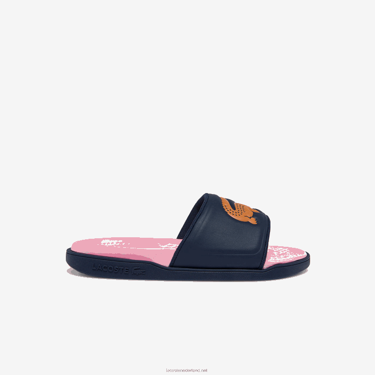 Lacoste croco dualiste synthetische glijbanen 0828H2736 marine & oranje 325 vrouwen