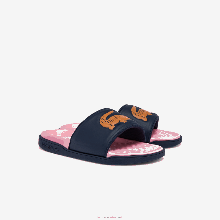 Lacoste croco dualiste synthetische glijbanen 0828H2736 marine & oranje 325 vrouwen