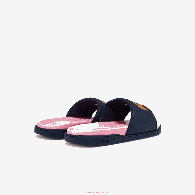 Lacoste croco dualiste synthetische glijbanen 0828H2736 marine & oranje 325 vrouwen