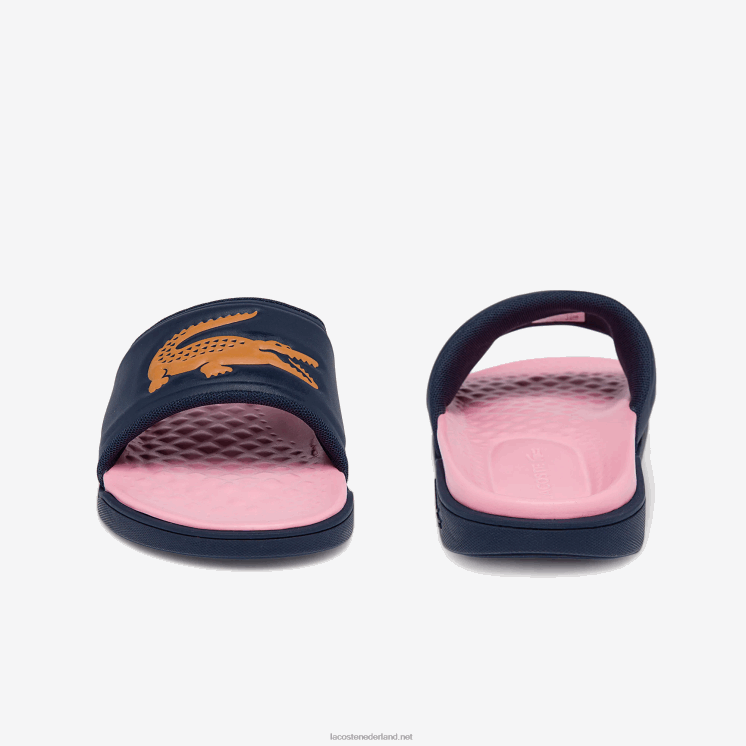 Lacoste croco dualiste synthetische glijbanen 0828H2736 marine & oranje 325 vrouwen