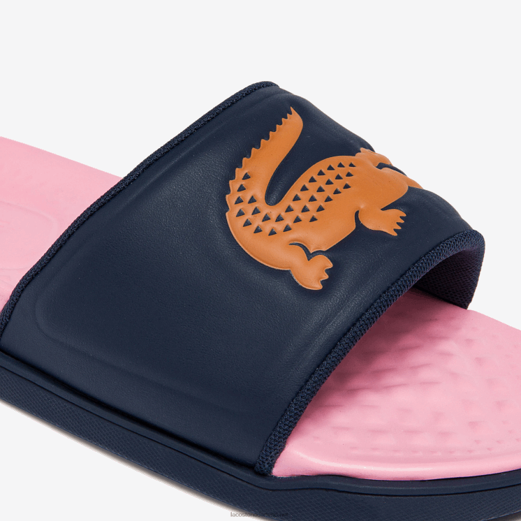 Lacoste croco dualiste synthetische glijbanen 0828H2736 marine & oranje 325 vrouwen