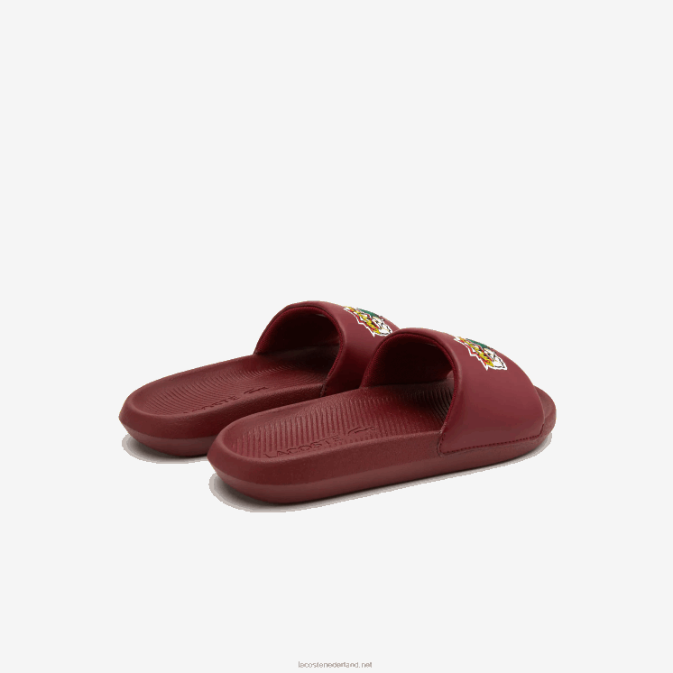 Lacoste croco synthetische dia's 0828H2706 bordeaux geel amr vrouwen