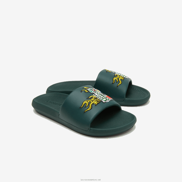 Lacoste croco synthetische dia's 0828H2758 groen 1m8 vrouwen