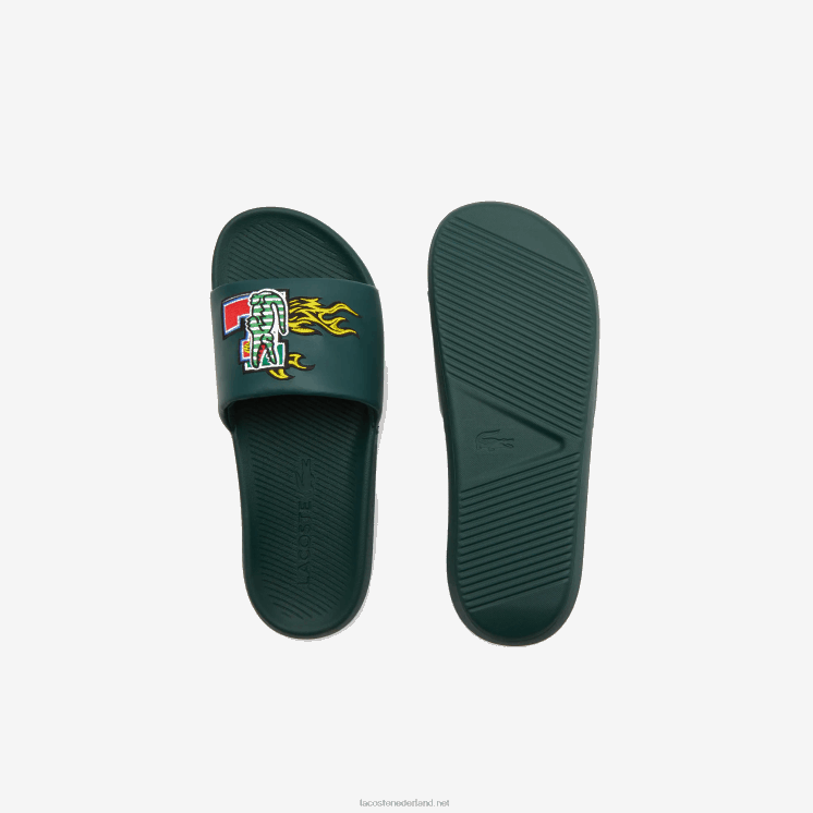 Lacoste croco synthetische dia's 0828H2758 groen 1m8 vrouwen