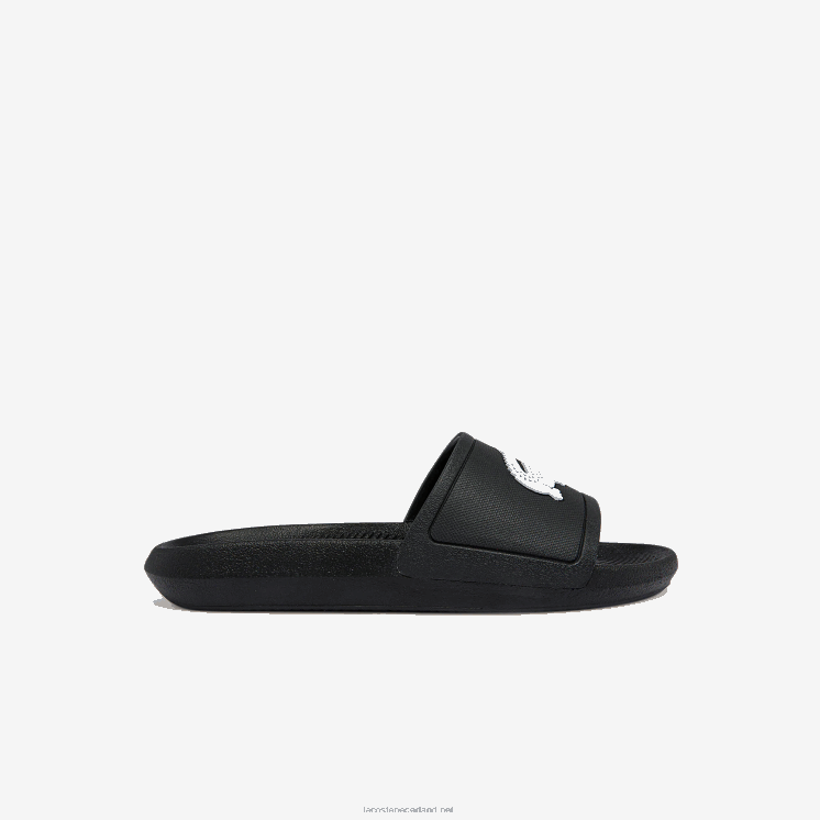 Lacoste croco waterafstotende synthetische glijbanen 0828H2701 zwart-wit 312 vrouwen