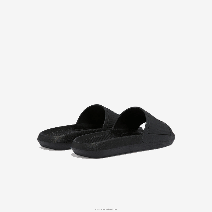 Lacoste croco waterafstotende synthetische glijbanen 0828H2701 zwart-wit 312 vrouwen