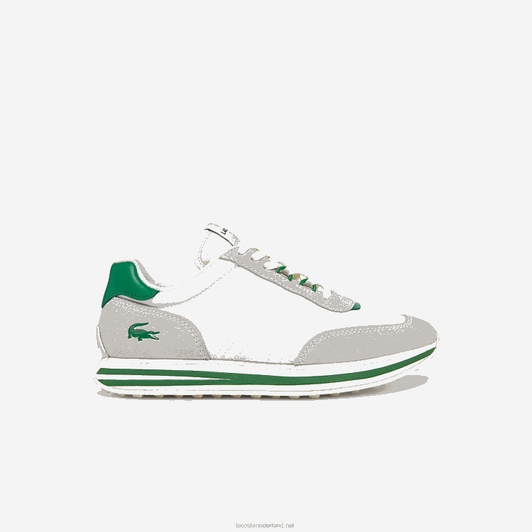 Lacoste L-spin textiel sneakers met gouden accenten 0828H2743 wit/groen 082 vrouwen