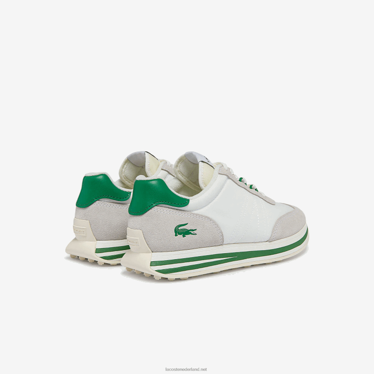 Lacoste L-spin textiel sneakers met gouden accenten 0828H2743 wit/groen 082 vrouwen
