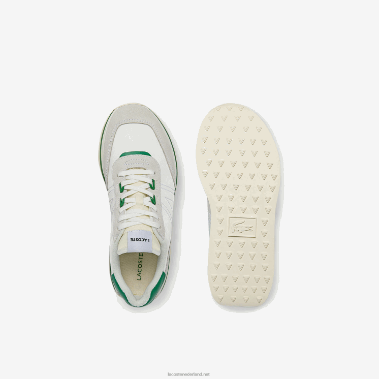 Lacoste L-spin textiel sneakers met gouden accenten 0828H2743 wit/groen 082 vrouwen
