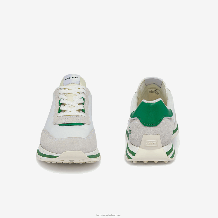 Lacoste L-spin textiel sneakers met gouden accenten 0828H2743 wit/groen 082 vrouwen