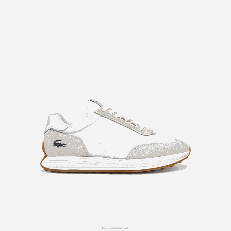 Lacoste L-spin textiel sneakers met gouden accenten 0828H2744 wit 21g vrouwen