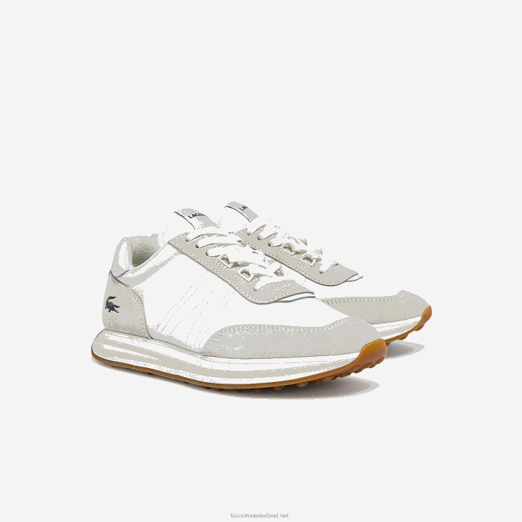 Lacoste L-spin textiel sneakers met gouden accenten 0828H2744 wit 21g vrouwen