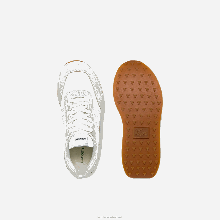 Lacoste L-spin textiel sneakers met gouden accenten 0828H2744 wit 21g vrouwen