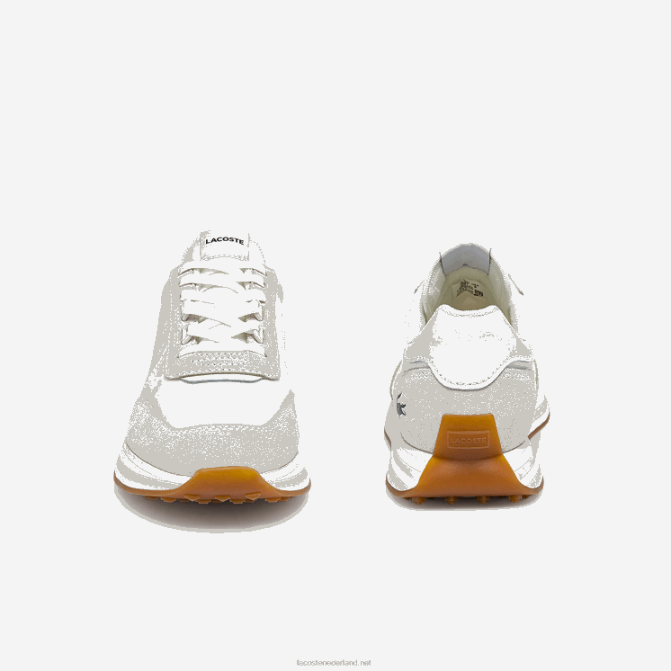 Lacoste L-spin textiel sneakers met gouden accenten 0828H2744 wit 21g vrouwen