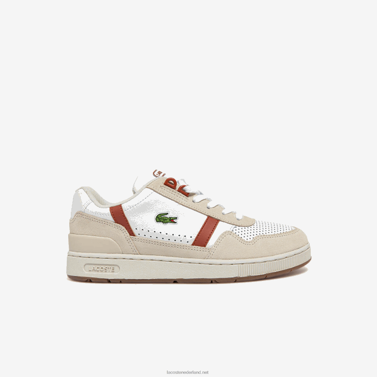 Lacoste T-clip roland-garros sneakers 0828H2746 wit & bruin 385 vrouwen