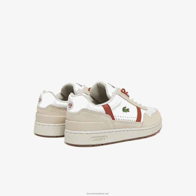 Lacoste T-clip roland-garros sneakers 0828H2746 wit & bruin 385 vrouwen