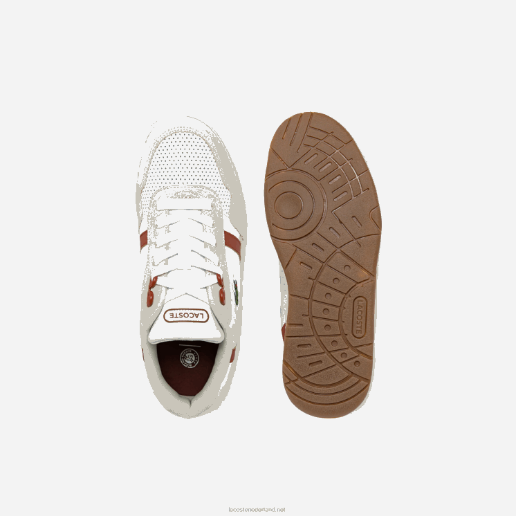 Lacoste T-clip roland-garros sneakers 0828H2746 wit & bruin 385 vrouwen