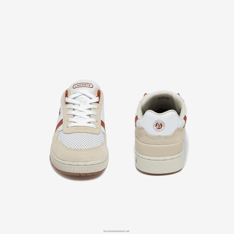 Lacoste T-clip roland-garros sneakers 0828H2746 wit & bruin 385 vrouwen